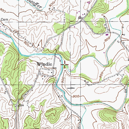 Topographic Map of Carr Creek, TN