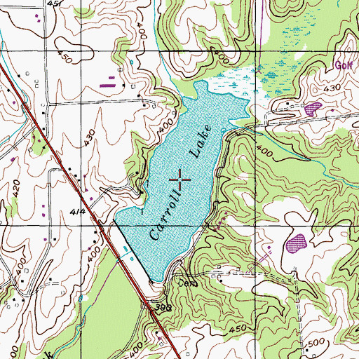 Topographic Map of Carroll Lake, TN