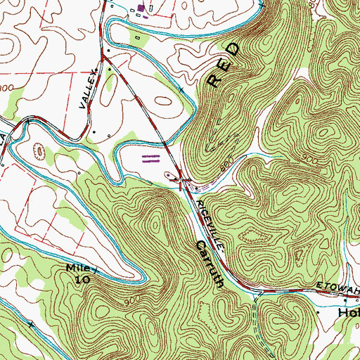 Topographic Map of Carruth Hollow, TN