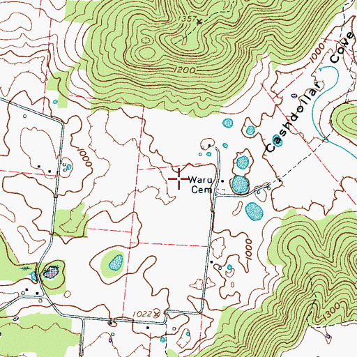 Topographic Map of Cashdollar Cove, TN