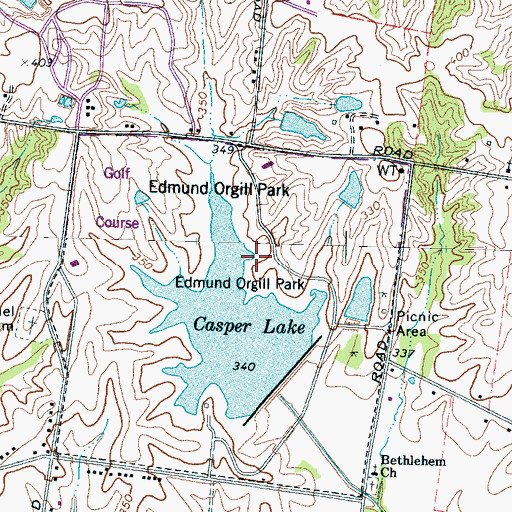 Topographic Map of Edmund Orgill Park, TN