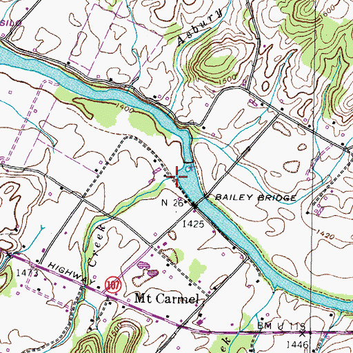 Topographic Map of Cassi Creek, TN