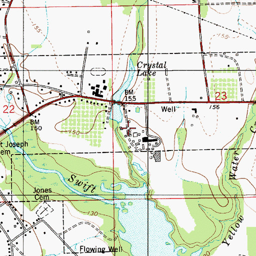 Topographic Map of Crystal Lake Dam, AL