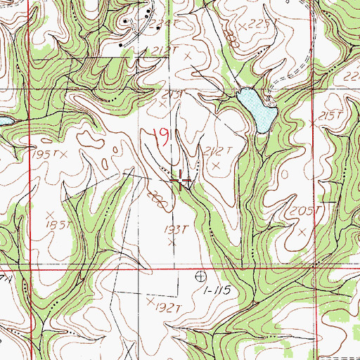 Topographic Map of J Friday Number 2 Lake, AL