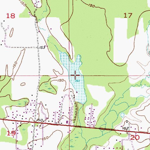 Topographic Map of Yates Lake, AL