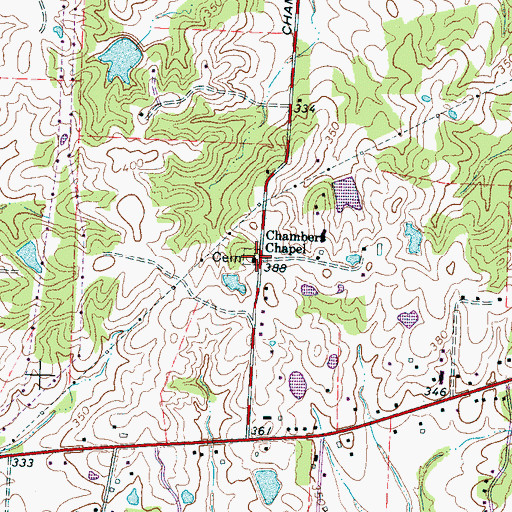 Topographic Map of Chambers Chapel, TN