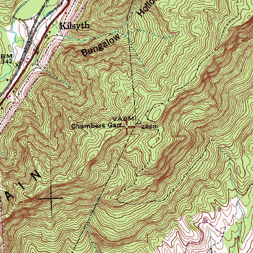 Topographic Map of Chambers Gap, TN
