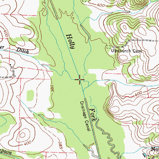 Topographic Map of Chandler Ditch, TN