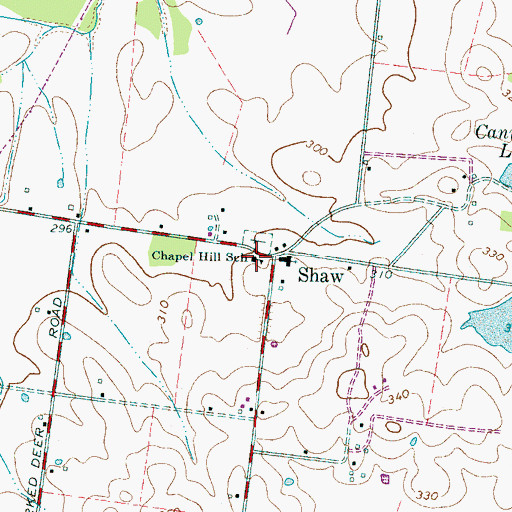 Topographic Map of Chapel Hill School, TN