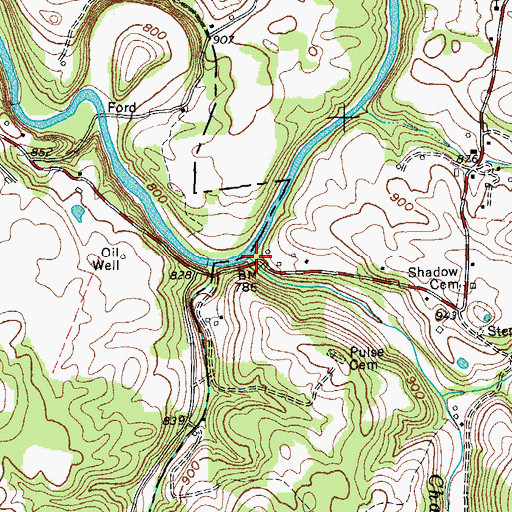 Topographic Map of Chapman Branch, TN