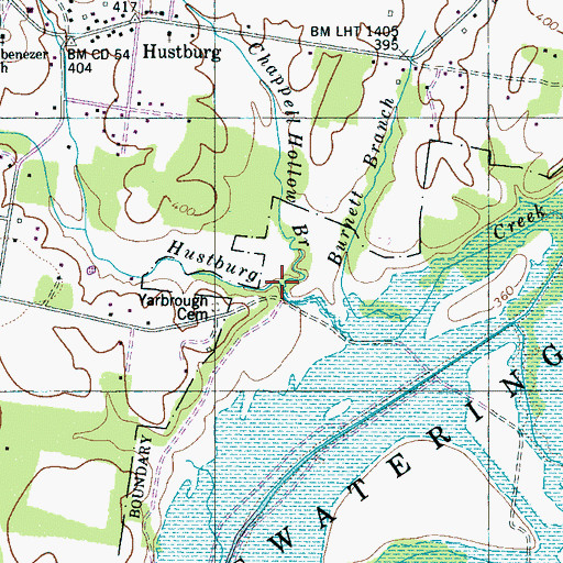 Topographic Map of Chappell Hollow Branch, TN