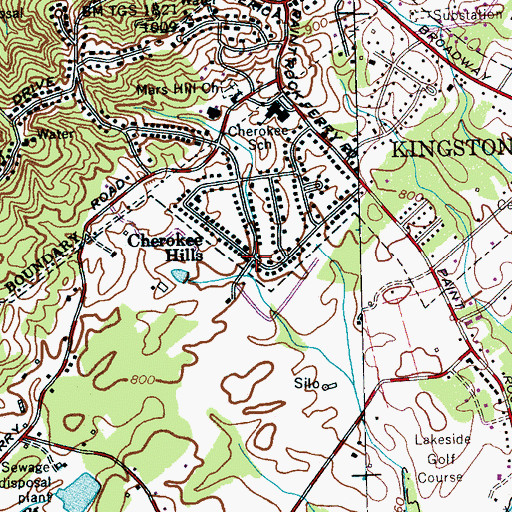 Topographic Map of Cherokee Hills, TN