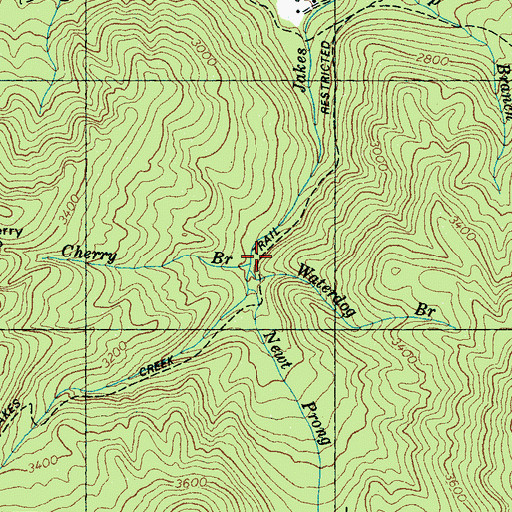 Topographic Map of Cherry Branch, TN