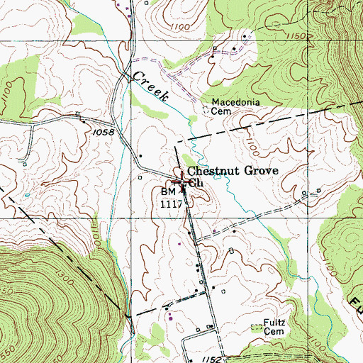 Topographic Map of Chestnut Grove Church, TN