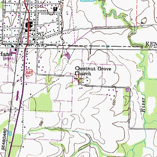 Topographic Map of Chestnut Grove Church, TN