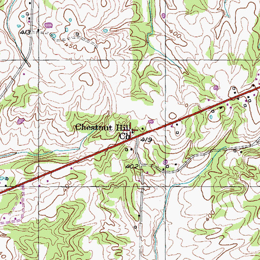 Topographic Map of Chestnut Hill Church, TN