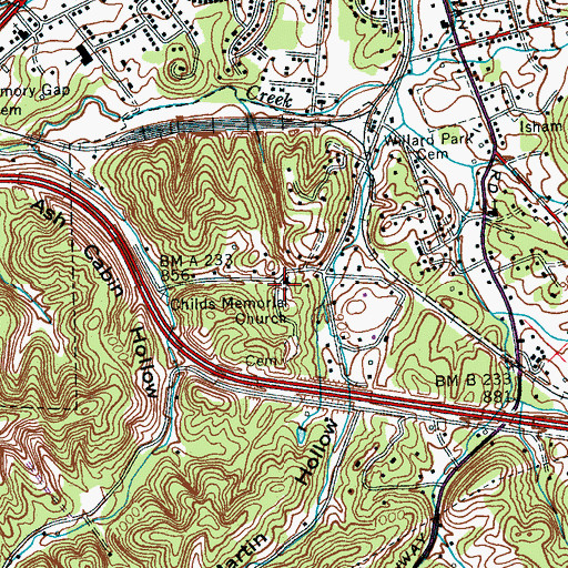 Topographic Map of Childs Memorial Church, TN