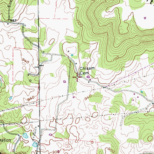 Topographic Map of Chisam Cemetery, TN
