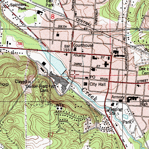 Topographic Map of Prattville Lake Dam, AL