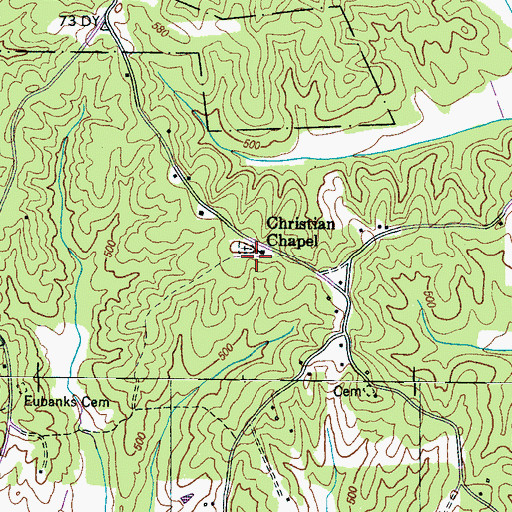 Topographic Map of Christian Chapel, TN