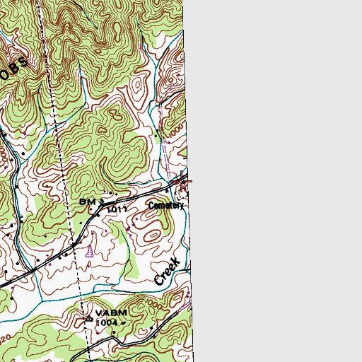 Topographic Map of Christie Hill School, TN