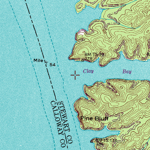 Topographic Map of Clay Creek, TN