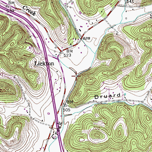 Topographic Map of Claylick Creek, TN