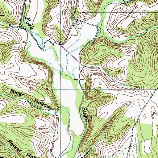 Topographic Map of Clear Creek, TN