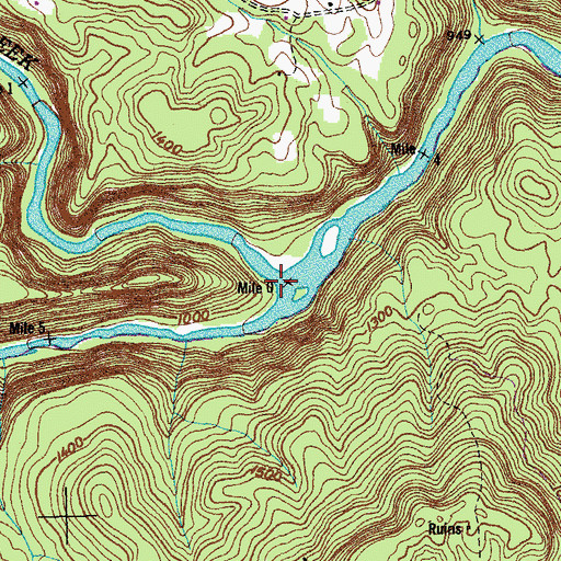 Topographic Map of Clear Creek, TN