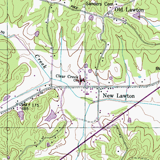 Topographic Map of Clear Creek Church, TN
