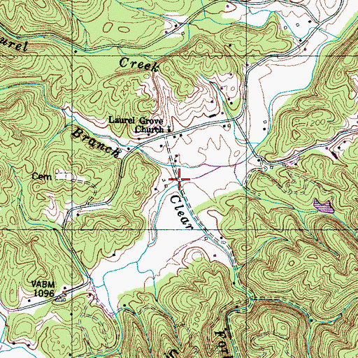 Topographic Map of Clear Fork, TN