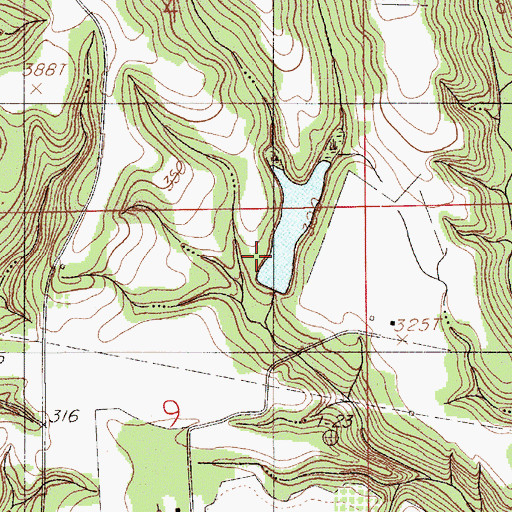 Topographic Map of Underwood Lake Dam, AL