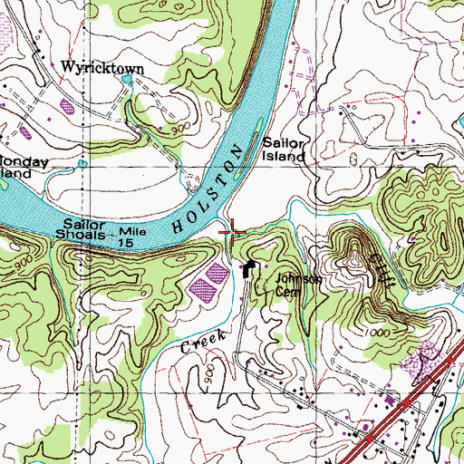 Topographic Map of Clift Creek, TN