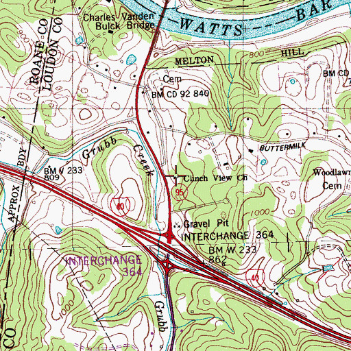 Topographic Map of Clinch View Church, TN