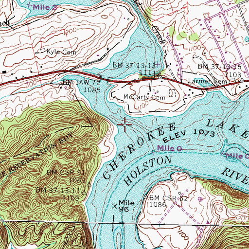 Topographic Map of Cloud Creek, TN
