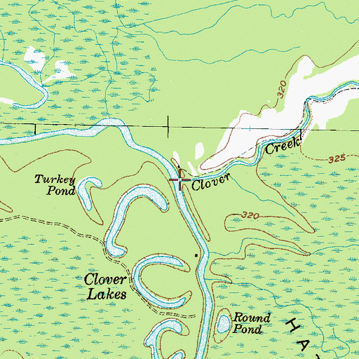 Topographic Map of Clover Creek, TN