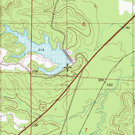 Topographic Map of Lake Louise Dam, AL