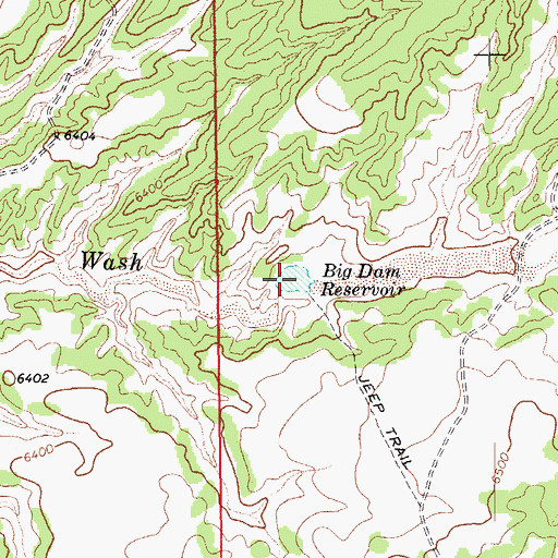 Topographic Map of Big Dam Reservoir, AZ