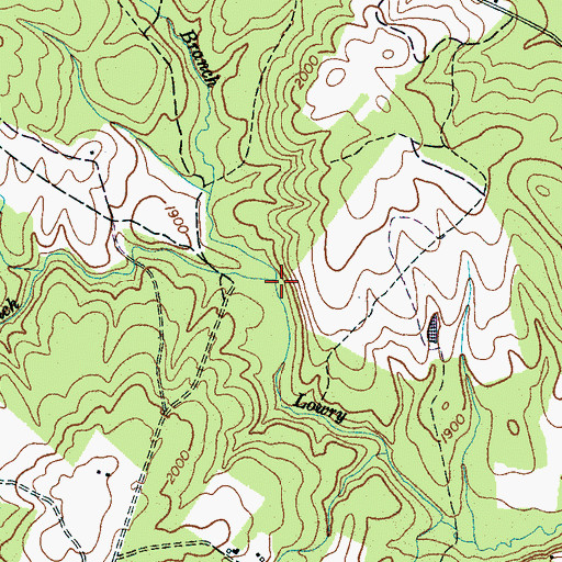 Topographic Map of Coalbank Branch, TN