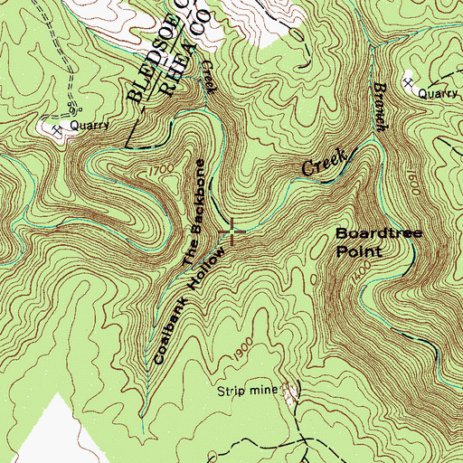 Topographic Map of Coalbank Hollow, TN