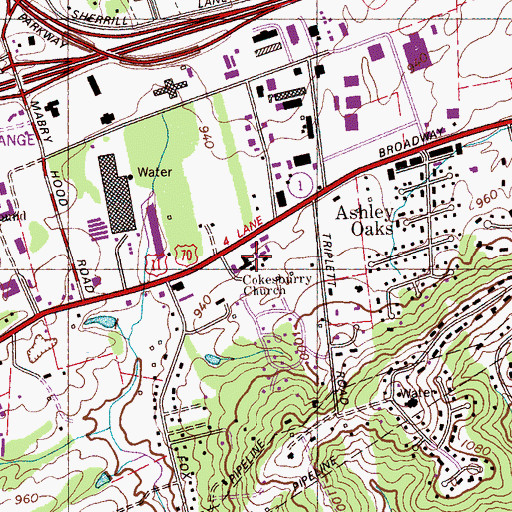 Topographic Map of Cokesbury United Methodist Church, TN