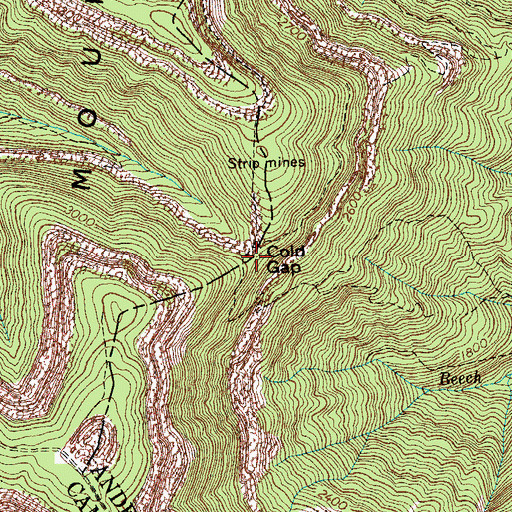 Topographic Map of Cold Gap, TN