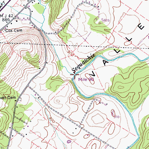Topographic Map of Cold Spring Cove Branch, TN