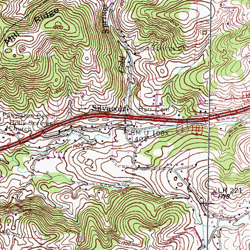 Topographic Map of Cold Springs Branch, TN