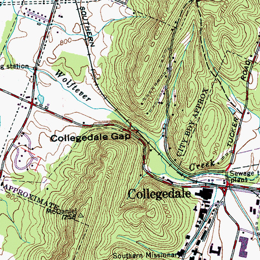 Topographic Map of Collegedale Gap, TN