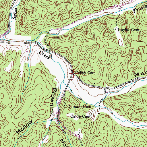 Topographic Map of Colley Cemetery, TN