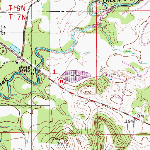 Topographic Map of Pardue Lake, AL