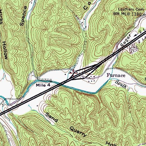 Topographic Map of Colorado Hollow, TN