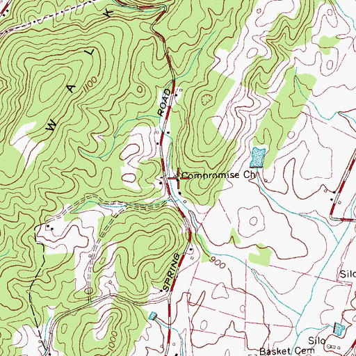 Topographic Map of Compromise Church, TN