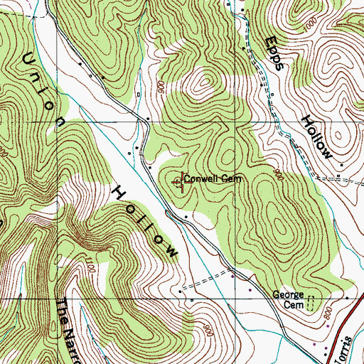 Topographic Map of Conwell Cemetery, TN